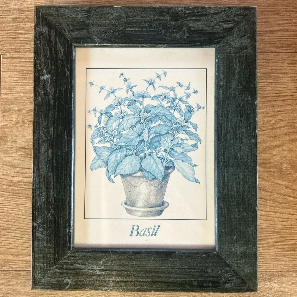 Unbranded Set of 3 Black Framed Herb Prints (Basil, Thyme,‎ Oregano)